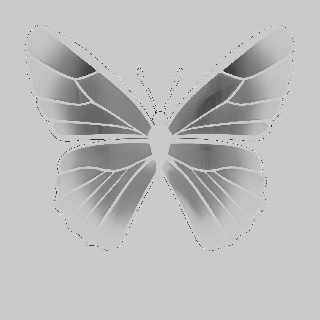 Pack of butterflies in six different colors Low-poly 3D model_16