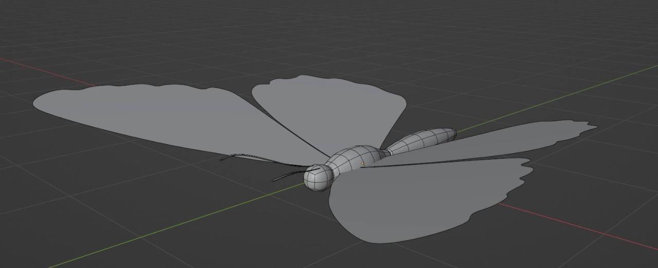 Pack of butterflies in six different colors Low-poly 3D model_9