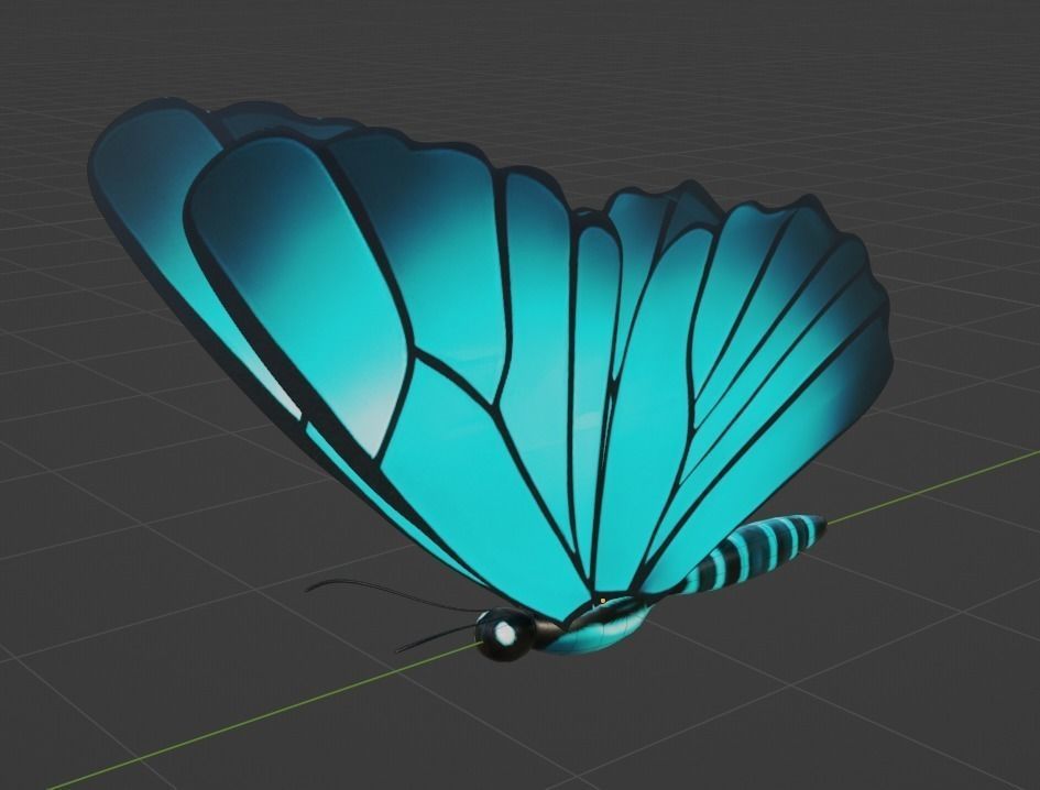 Pack of butterflies in six different colors Low-poly 3D model_3
