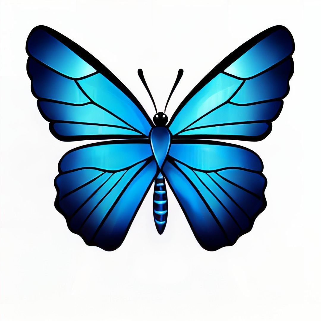 Pack of butterflies in six different colors Low-poly 3D model_15