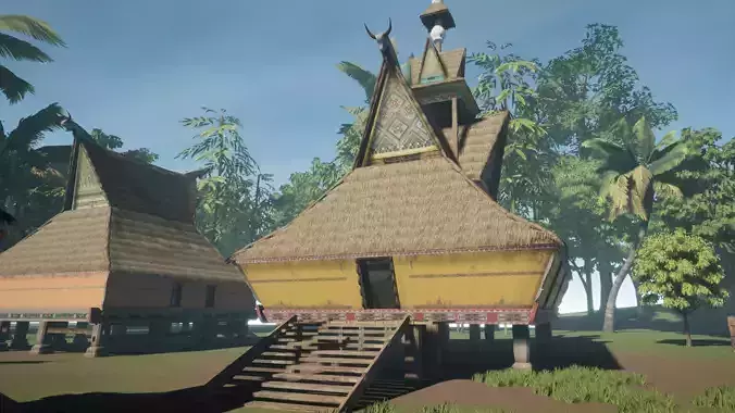 Props for making houses in Southeast Asia tropical Jungle areas