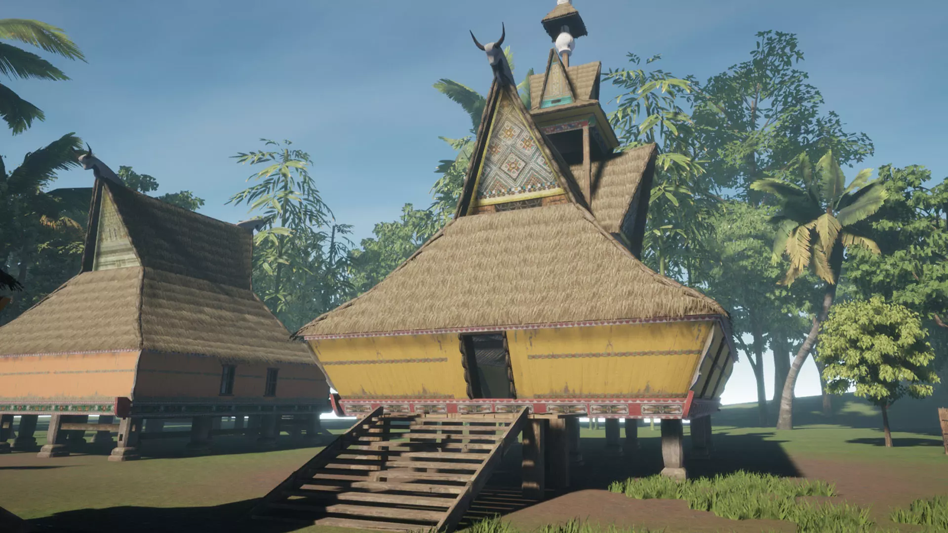 Props for making houses in Southeast Asia tropical Jungle areas Low-poly 3D model_0