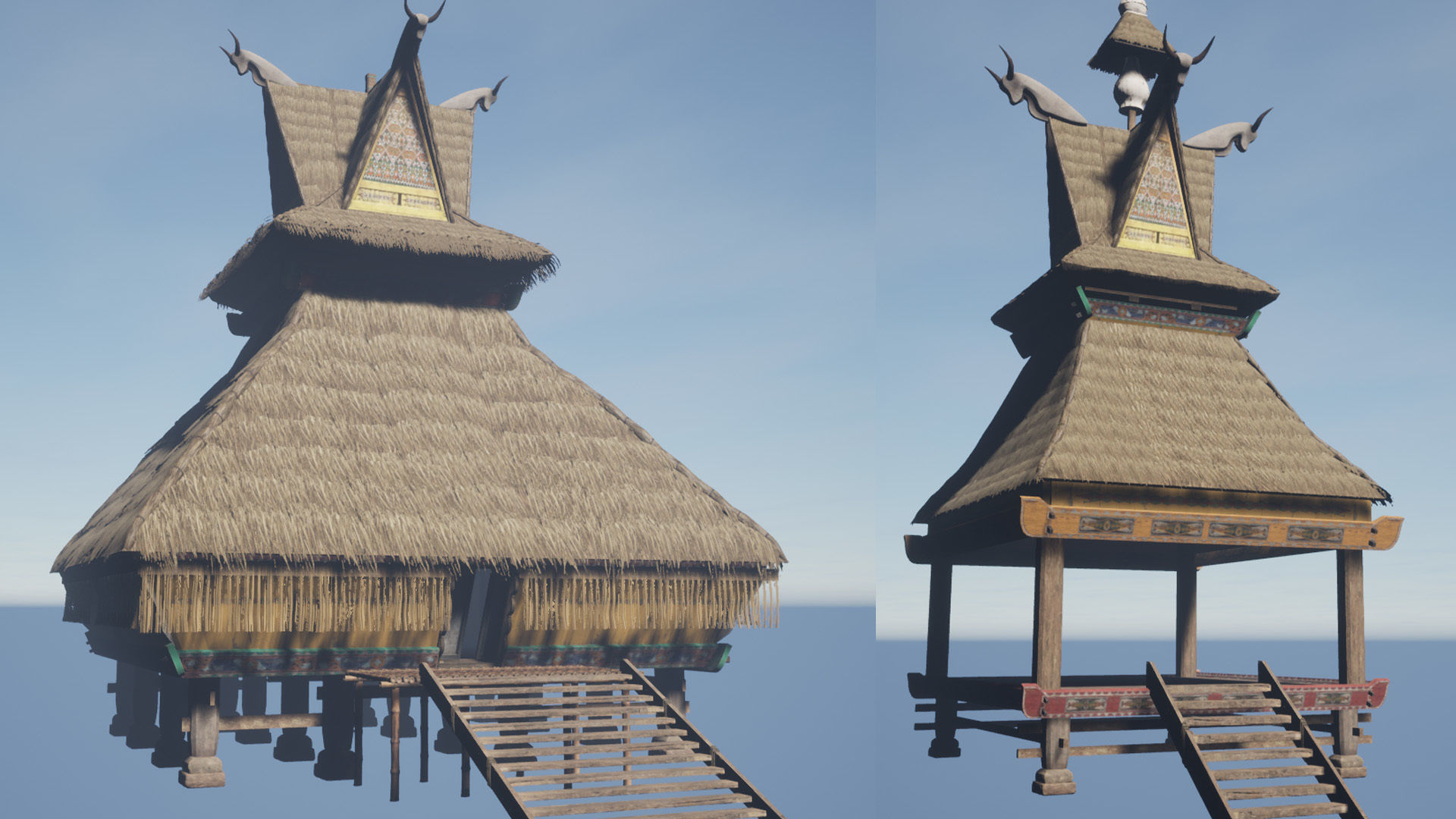 Props for making houses in Southeast Asia tropical Jungle areas Low-poly 3D model_6