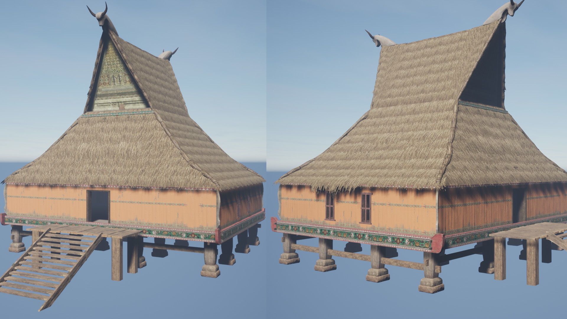 Props for making houses in Southeast Asia tropical Jungle areas Low-poly 3D model_5