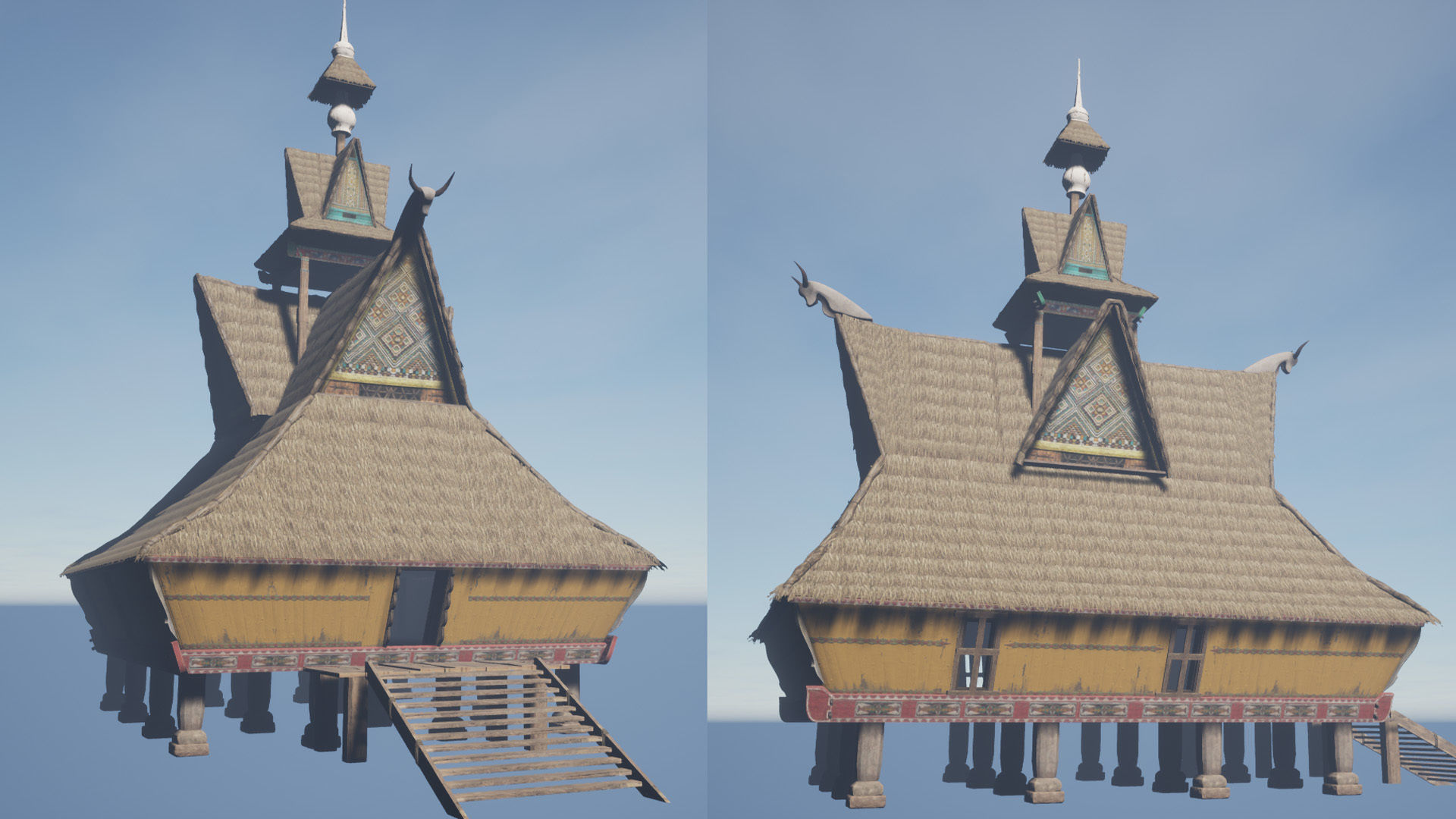 Props for making houses in Southeast Asia tropical Jungle areas Low-poly 3D model_4