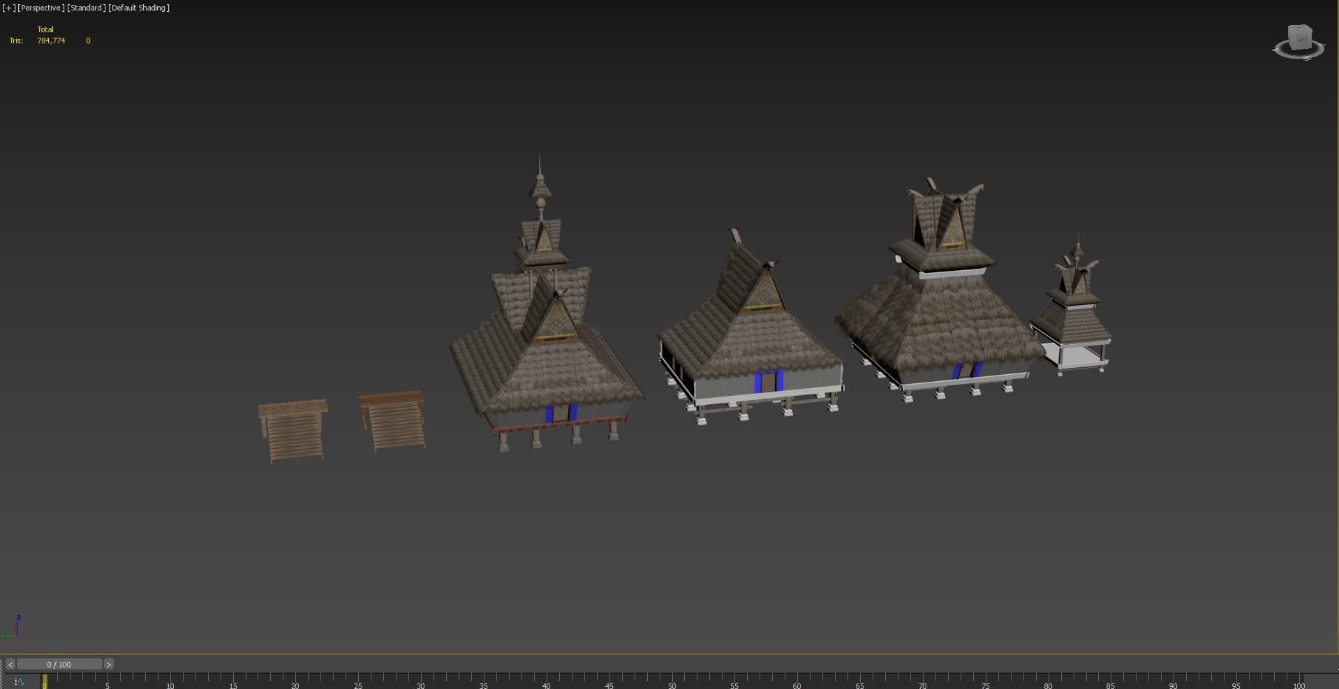 Props for making houses in Southeast Asia tropical Jungle areas Low-poly 3D model_15