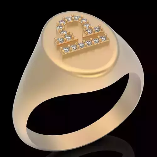 Libra Balance zodiac  gold printable jewelry 3D model