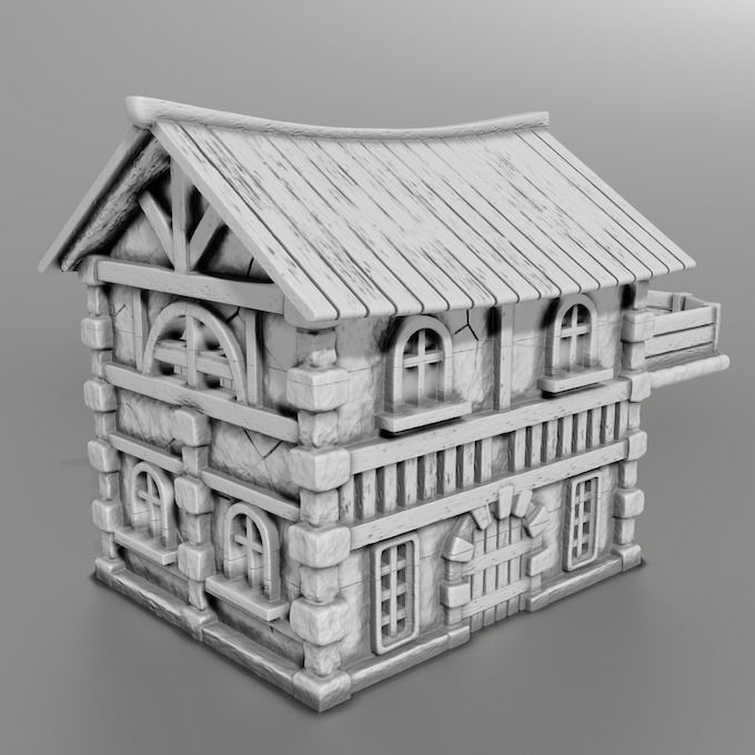 medieval house 3D model 3D printable | CGTrader