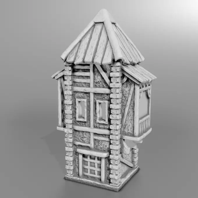 medieval house 3D print model_0