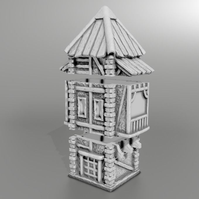 medieval house 3D print model_1
