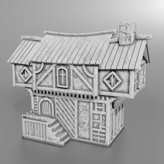 medieval house 3D print model