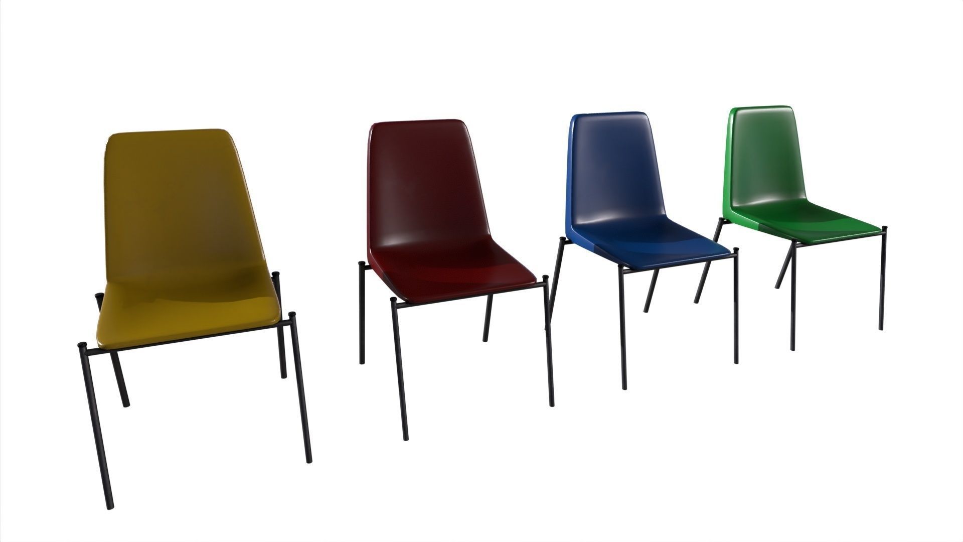 Chair 13 Low-poly 3D model_9