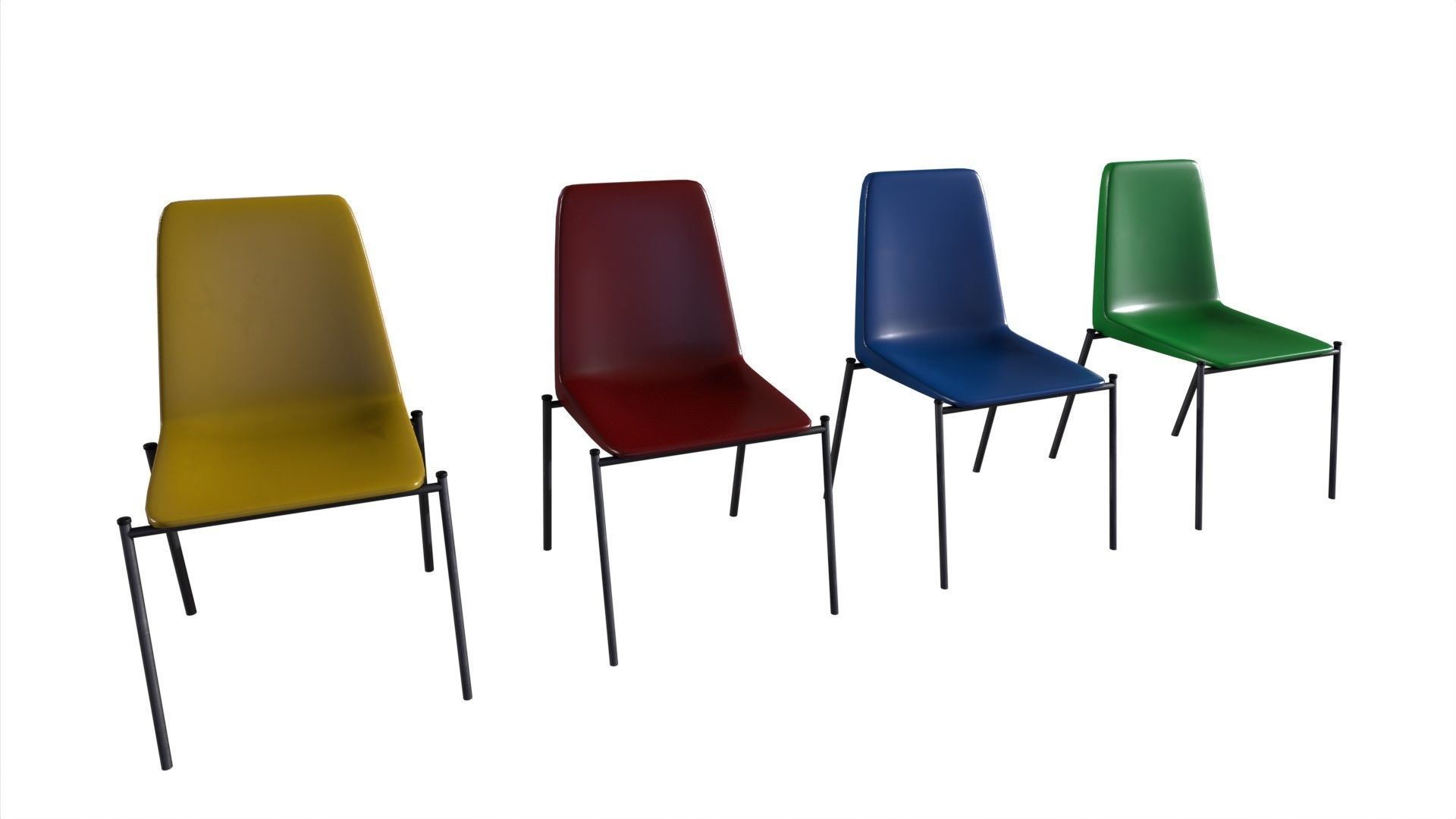 Chair 13 Low-poly 3D model_8