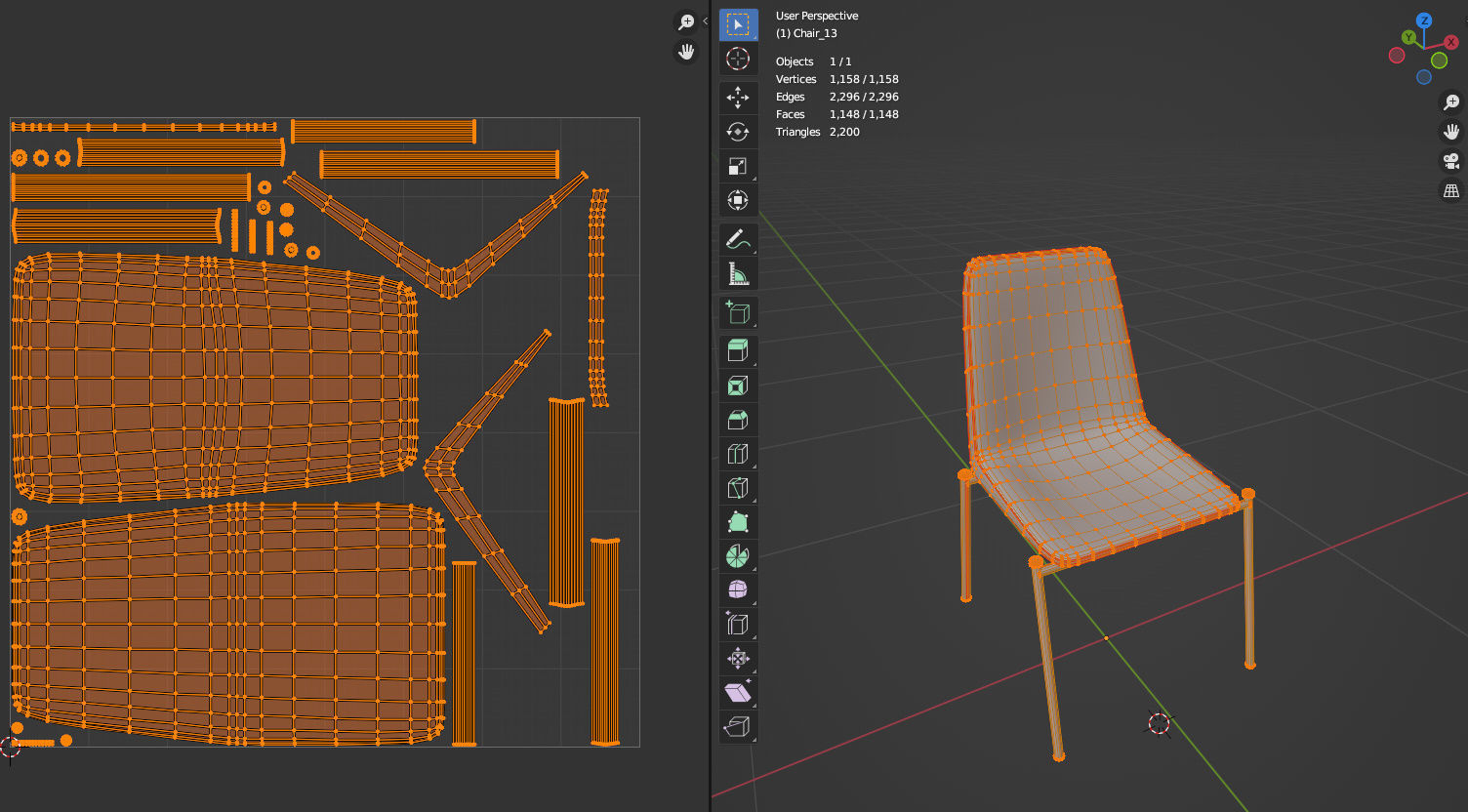 Chair 13 Low-poly 3D model_12