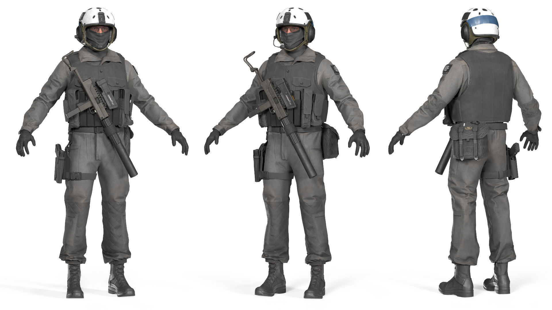 MILITARY XOF Special Operations Game Ready Character  Low-poly 3D model_3