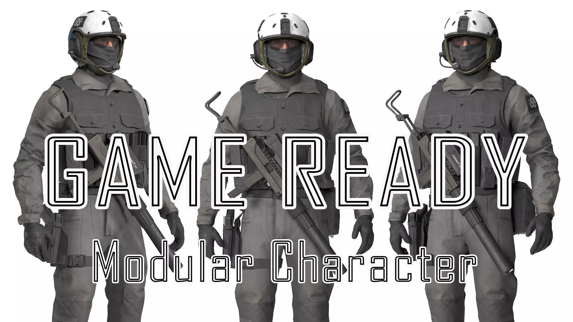 MILITARY XOF Special Operations Game Ready Character  Low-poly 3D model_0