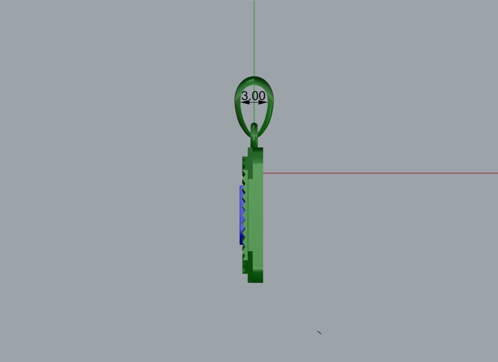 Pendant J dimensions of silver 3D print model_4