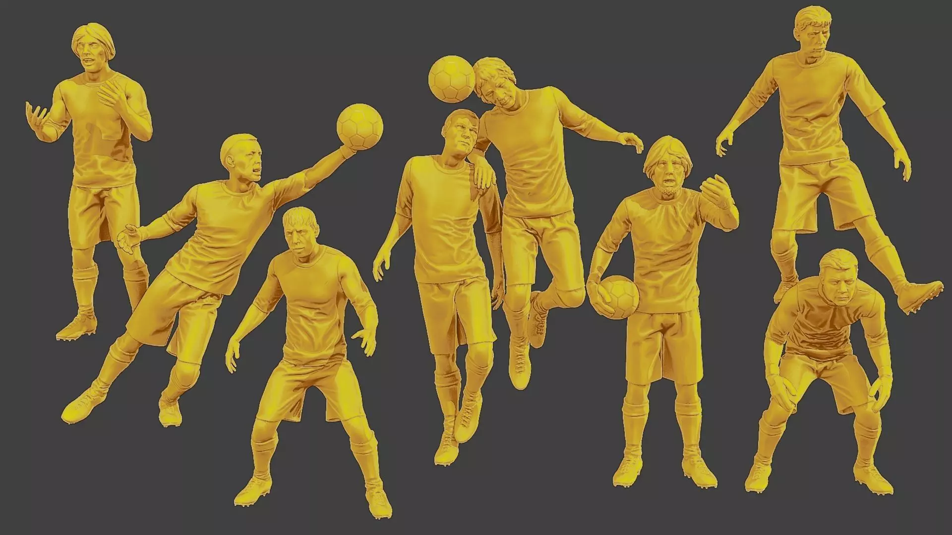Soccer Players SP Pack 4 3D Model Collection_0