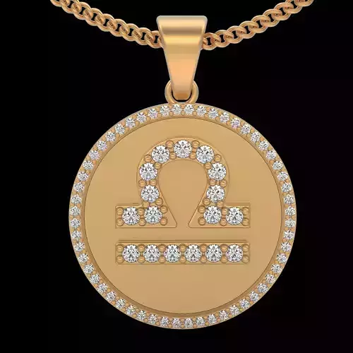 Libra pendant   printable Gold Balance zodic jewelry 3D model