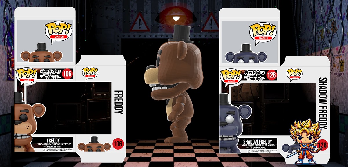 FUNKOPOP FREDDY 106 Y SHADOW FREDDY 126 3D print model_1