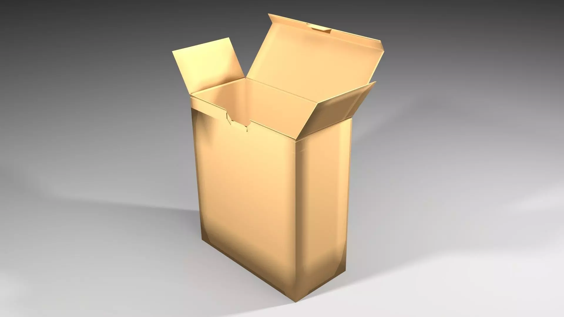 Cardboard Box - Rectangular High 3D model_0