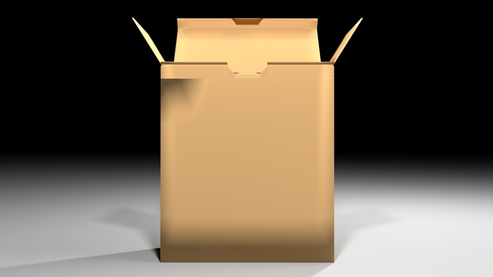 Cardboard Box - Rectangular High 3D model_1