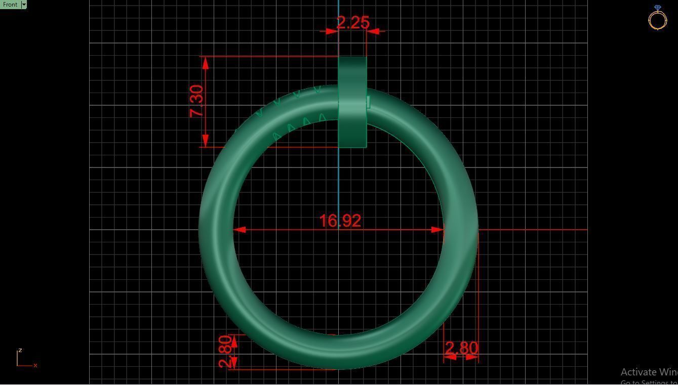 Ring M74  Women ring Size 6 5 US 3D print model_9