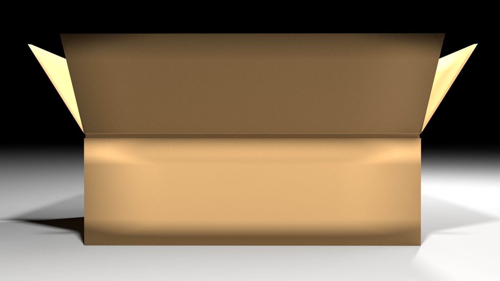 Cardboard Box - Rectangular Low 3D model_1