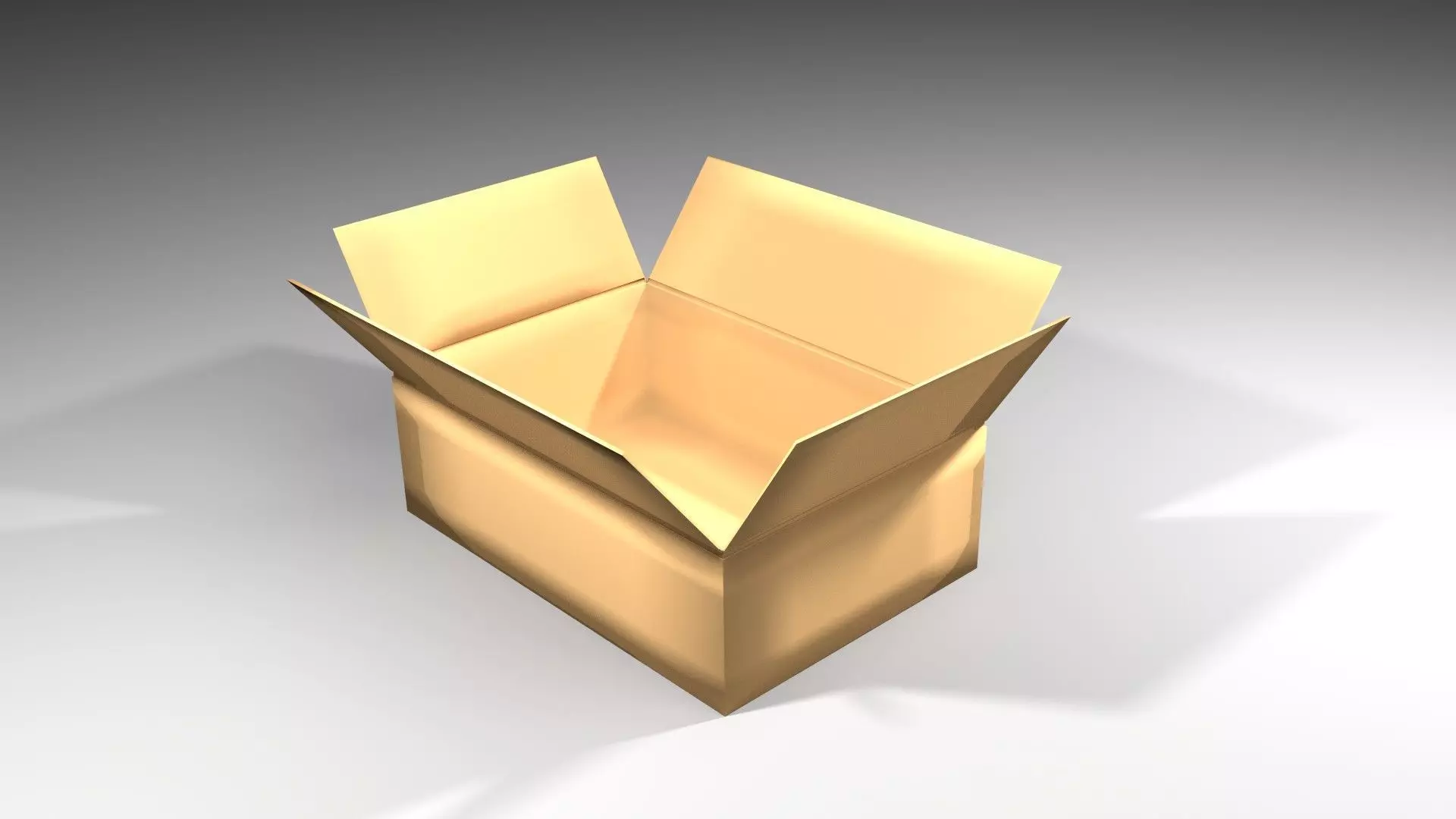 Cardboard Box - Rectangular Low 3D model_0