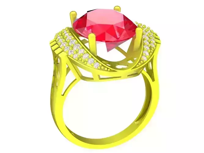 fashion asian diamond oval women ring 4482