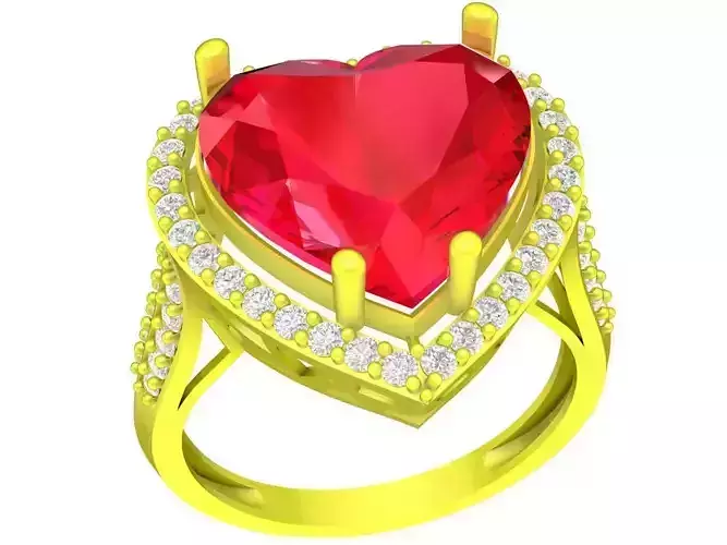 fashion asian diamond heart women ring 4483