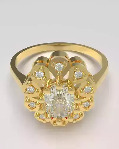 Halo engagement ring