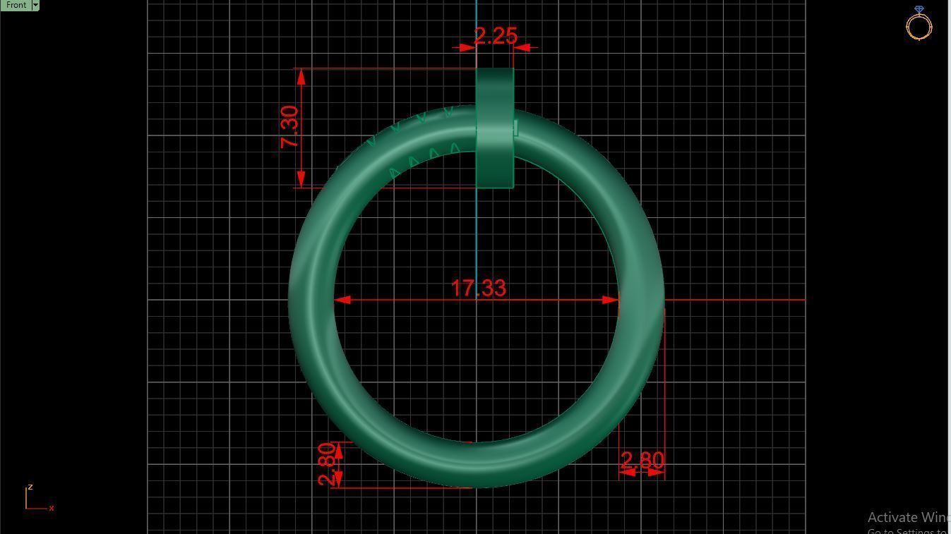 Ring M76 Women ring Size 7 US 3D print model_9