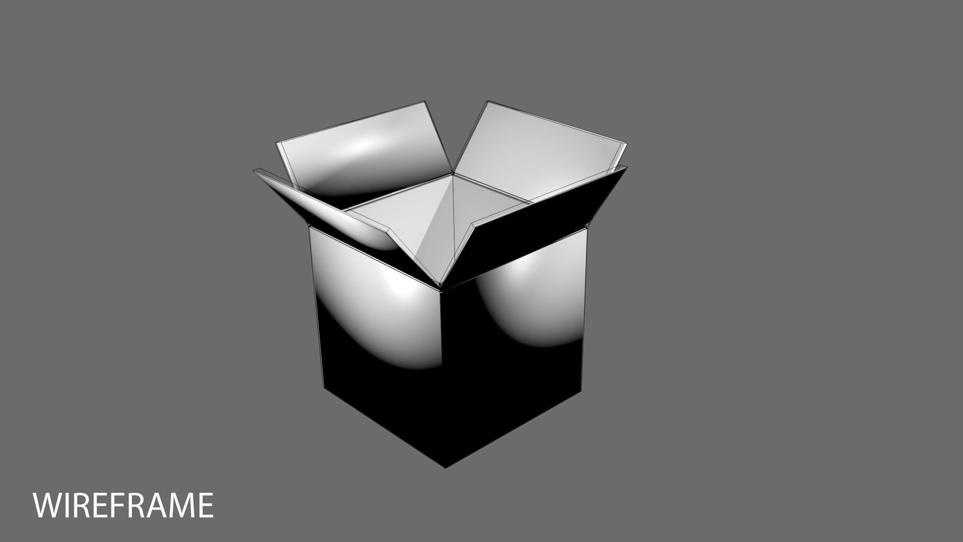 Cardboard Box - Square 3D model_3