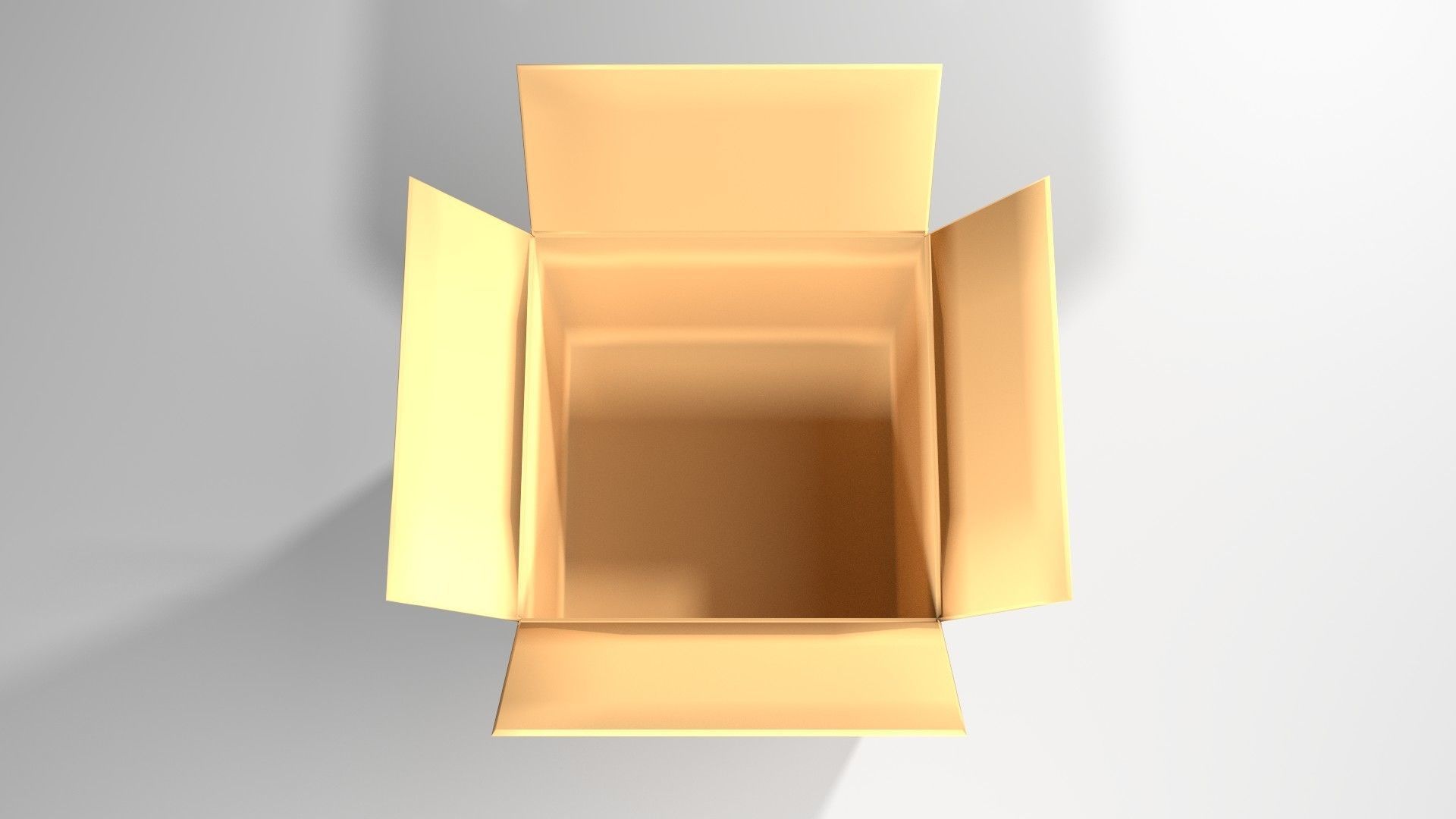 Cardboard Box - Square 3D model_2