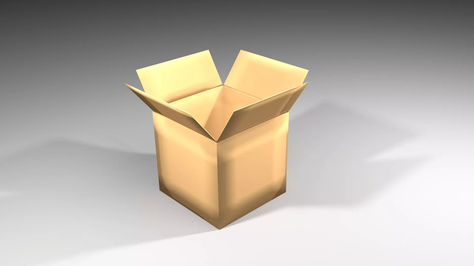 Cardboard Box - Square 3D model_0