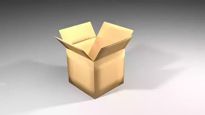Cardboard Box - Square 3D model