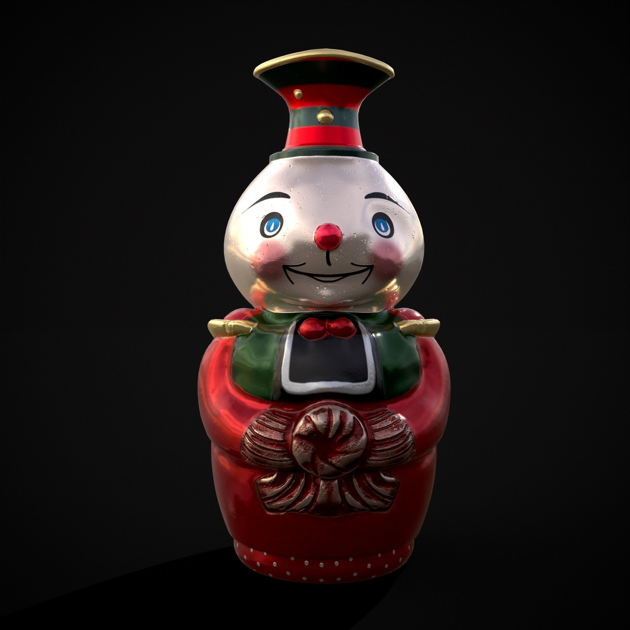 Old Tin Christmas Ornament Low-poly 3D model_3