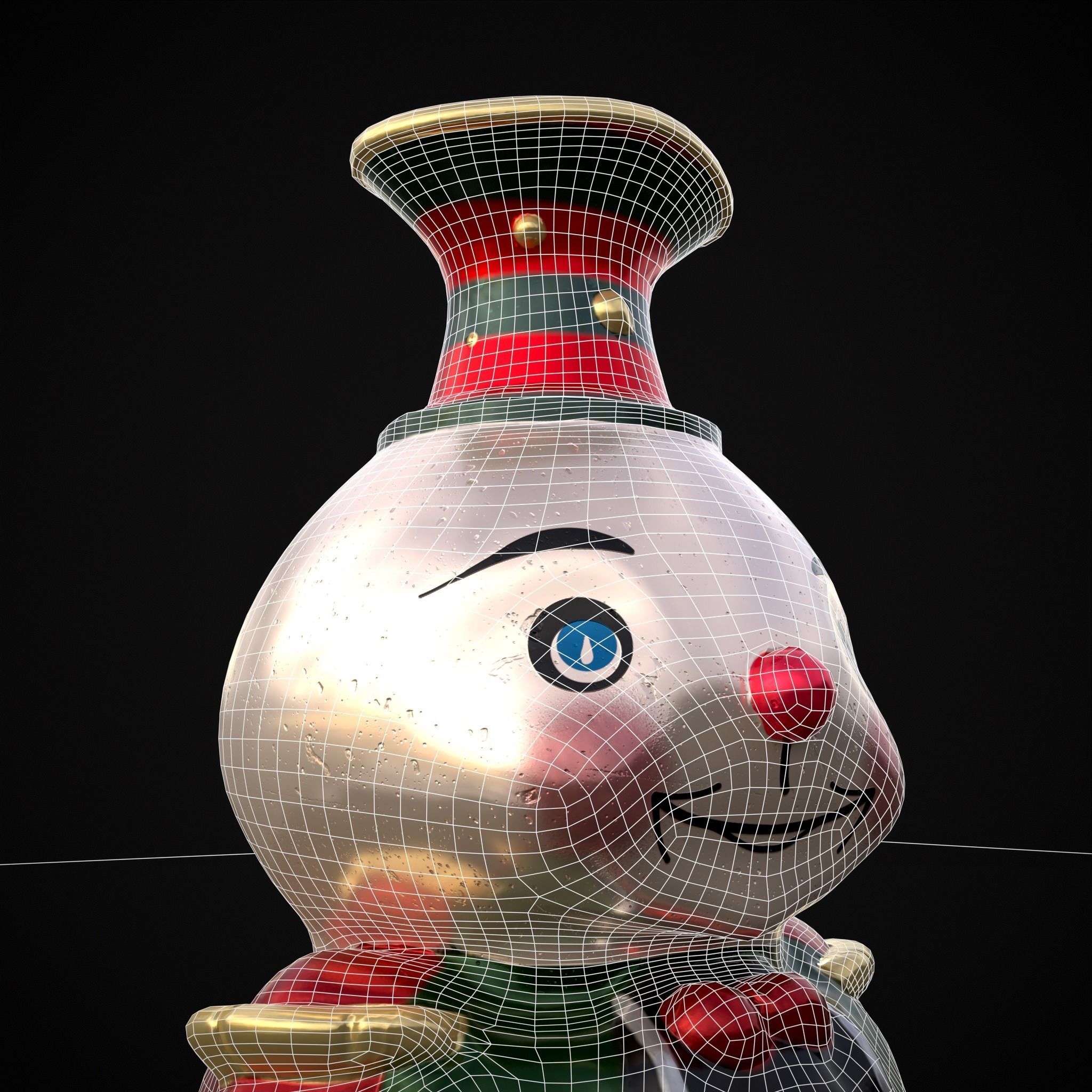 Old Tin Christmas Ornament Low-poly 3D model_14