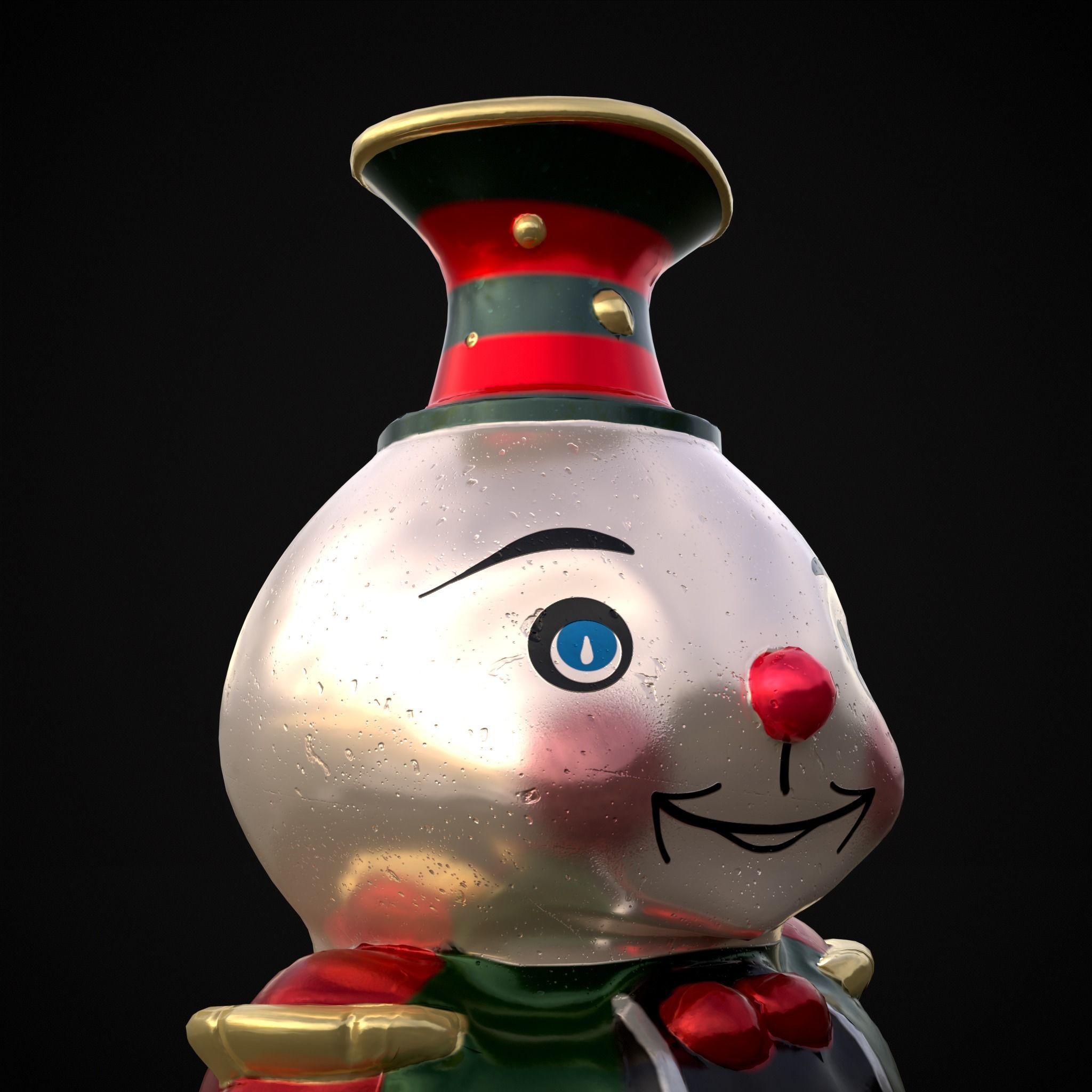 Old Tin Christmas Ornament Low-poly 3D model_13