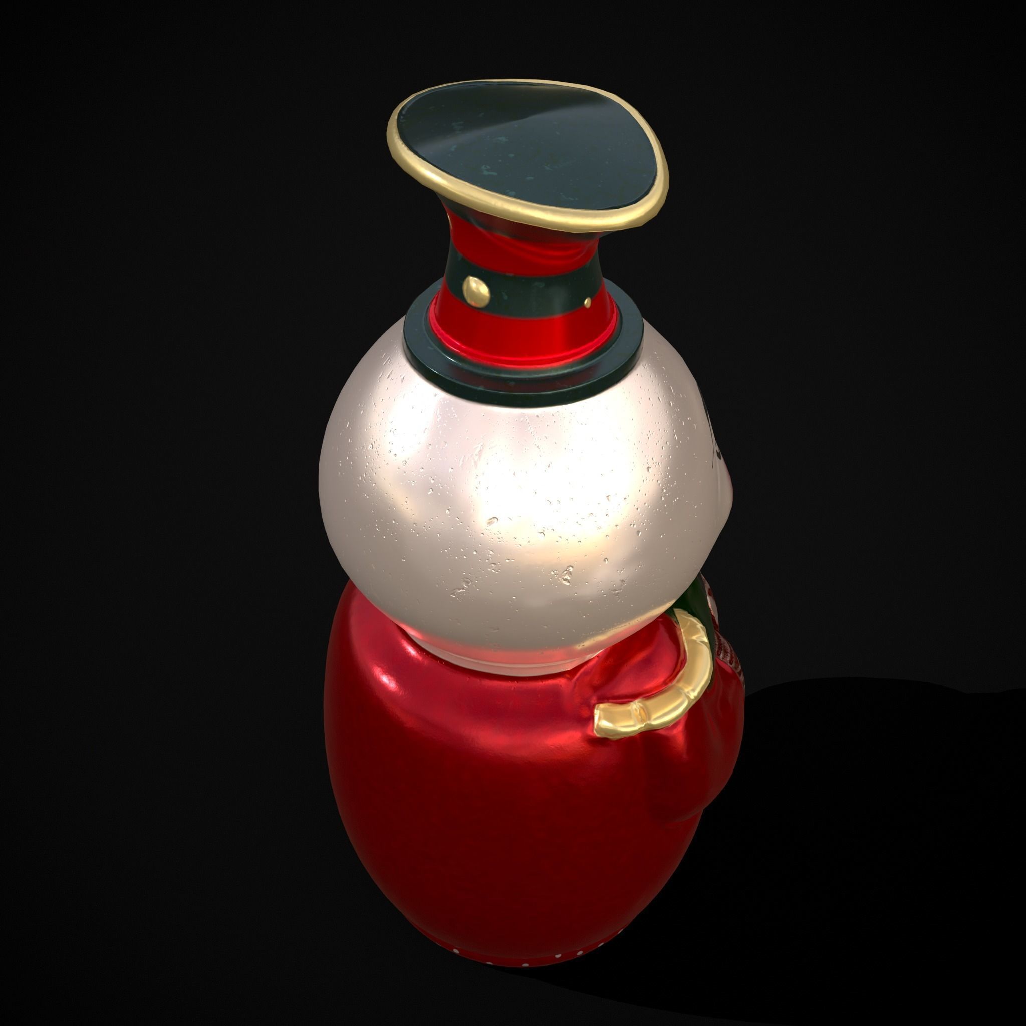 Old Tin Christmas Ornament Low-poly 3D model_7