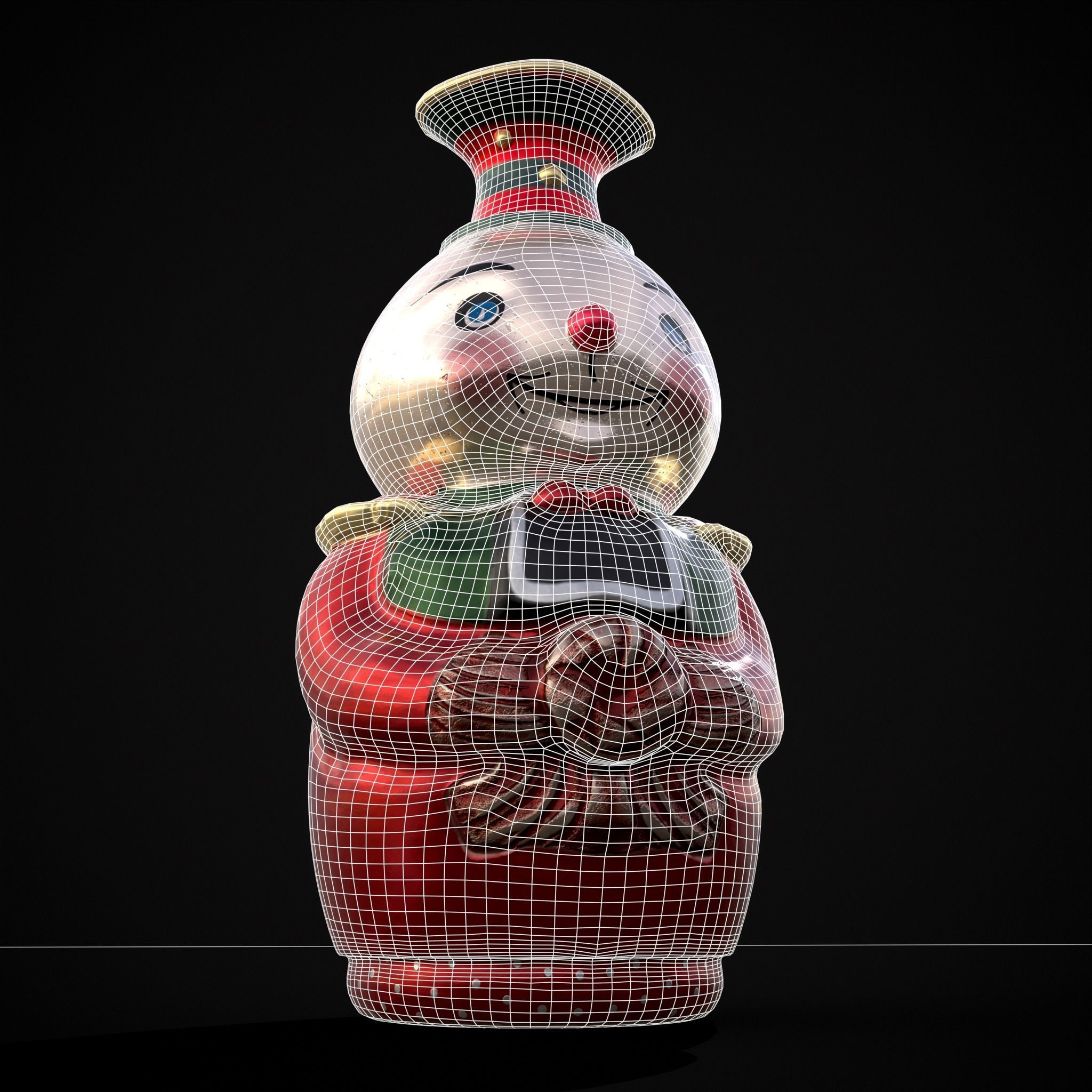 Old Tin Christmas Ornament Low-poly 3D model_16