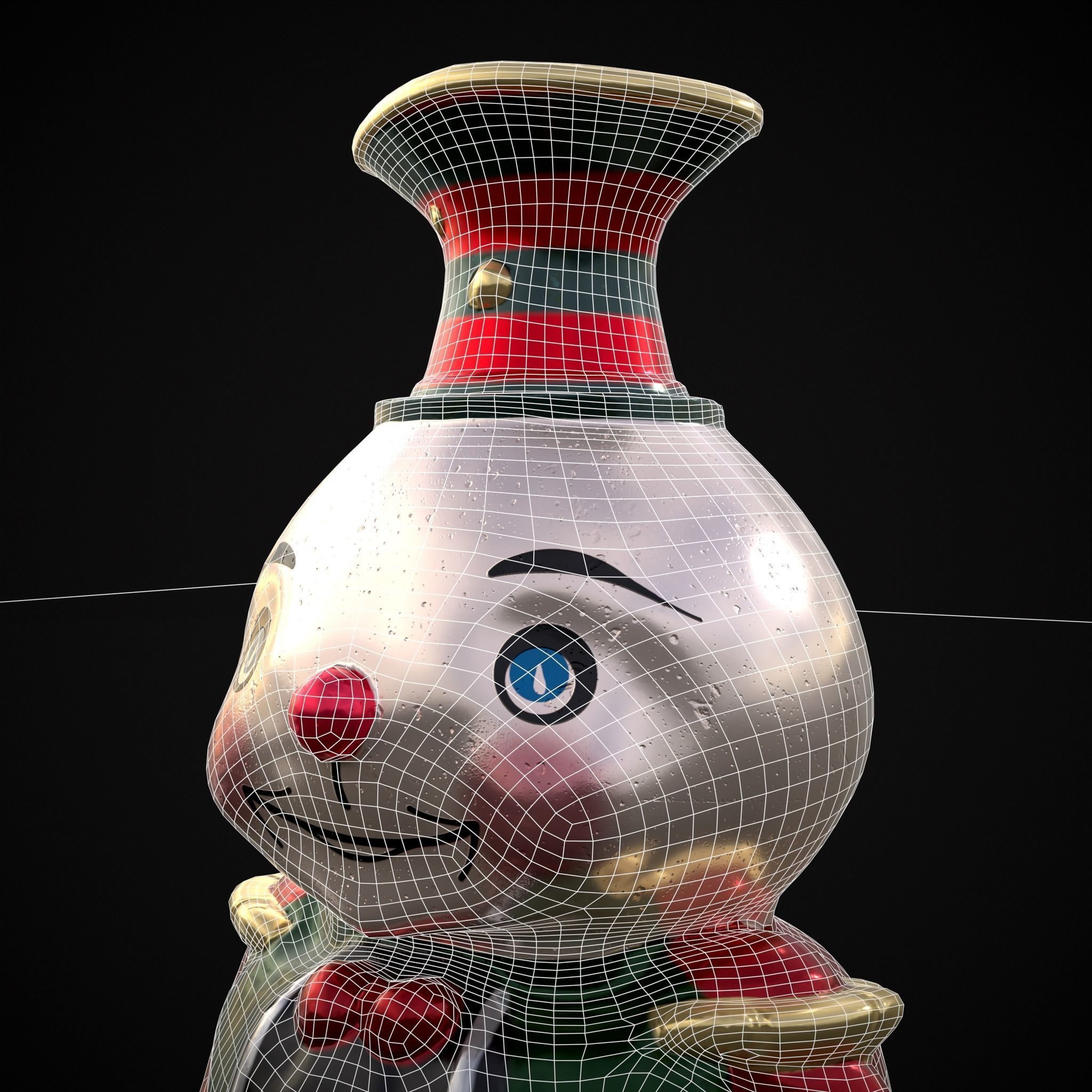 Old Tin Christmas Ornament Low-poly 3D model_12