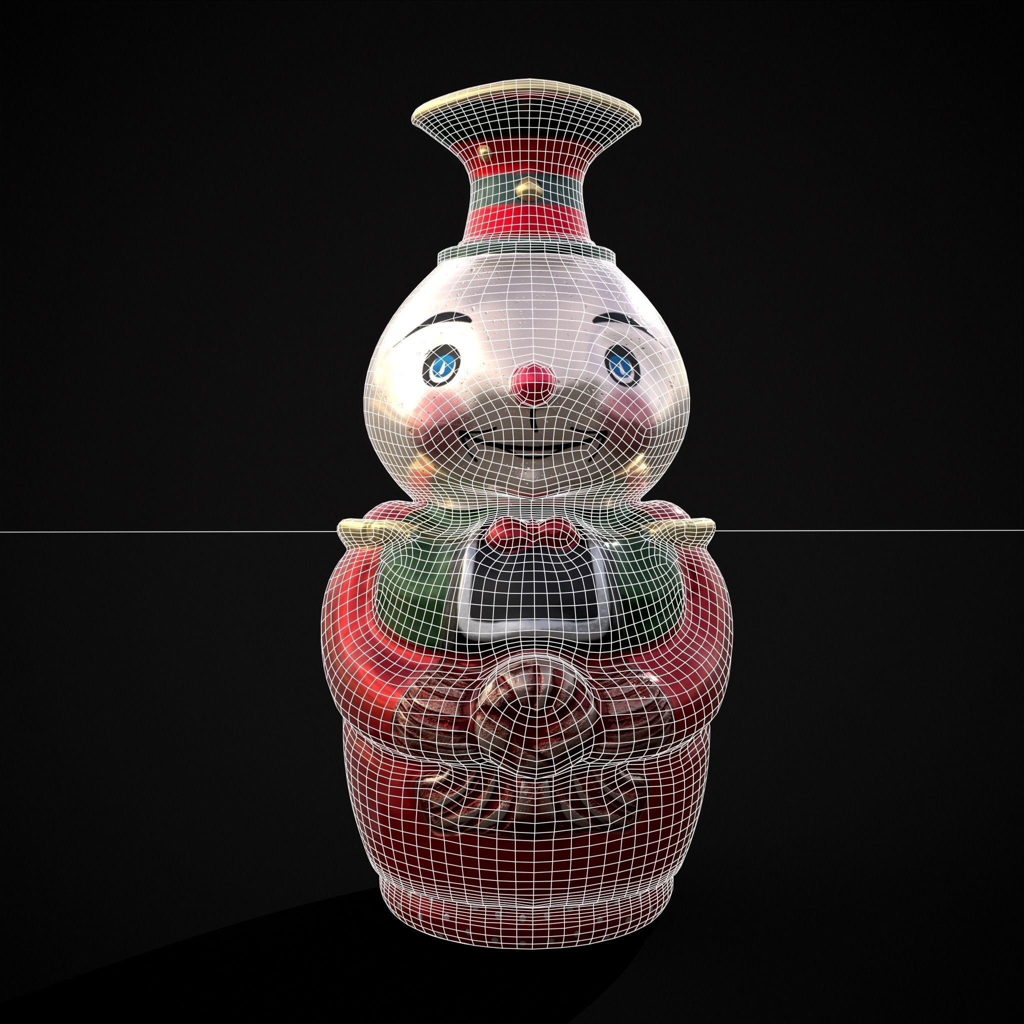 Old Tin Christmas Ornament Low-poly 3D model_4