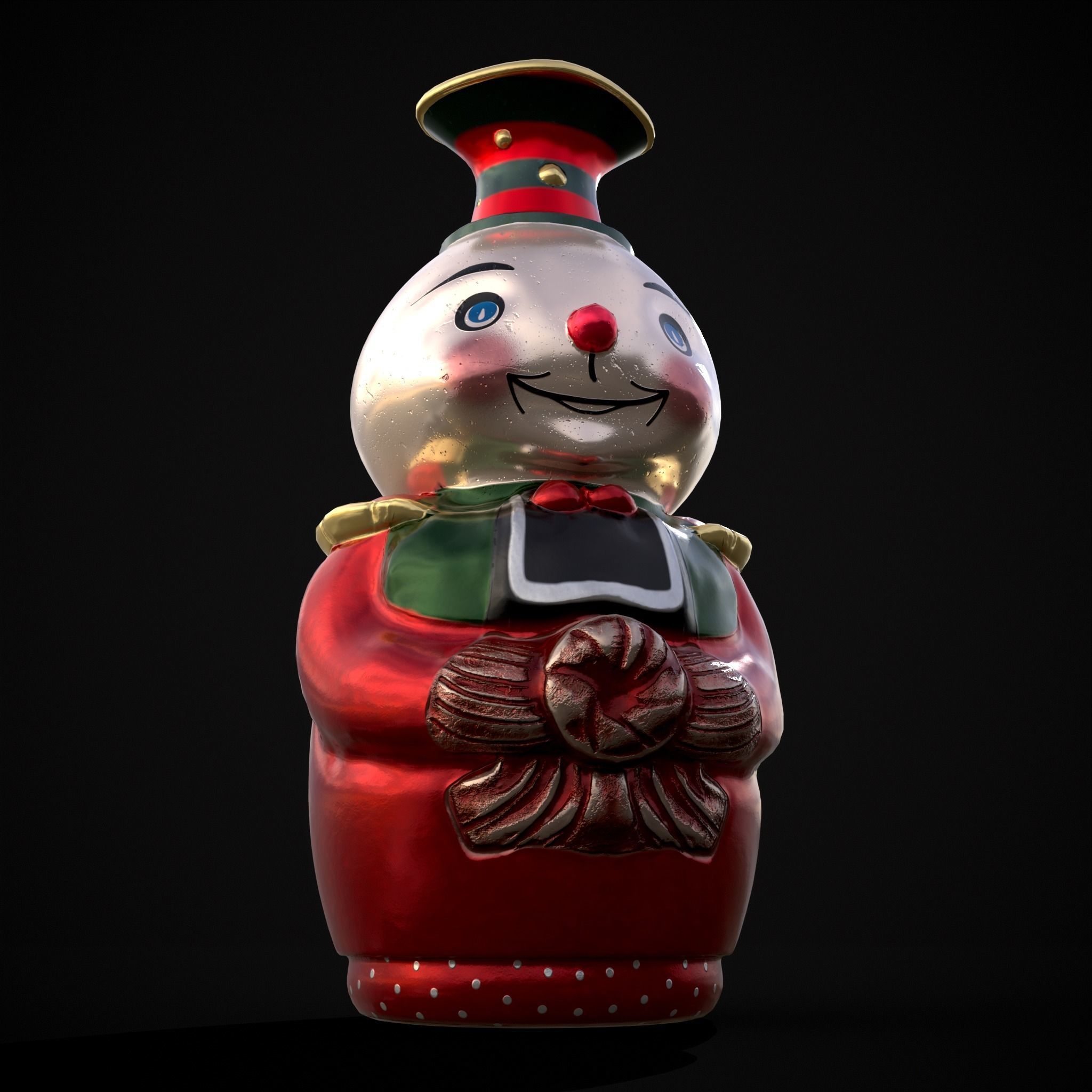 Old Tin Christmas Ornament Low-poly 3D model_15