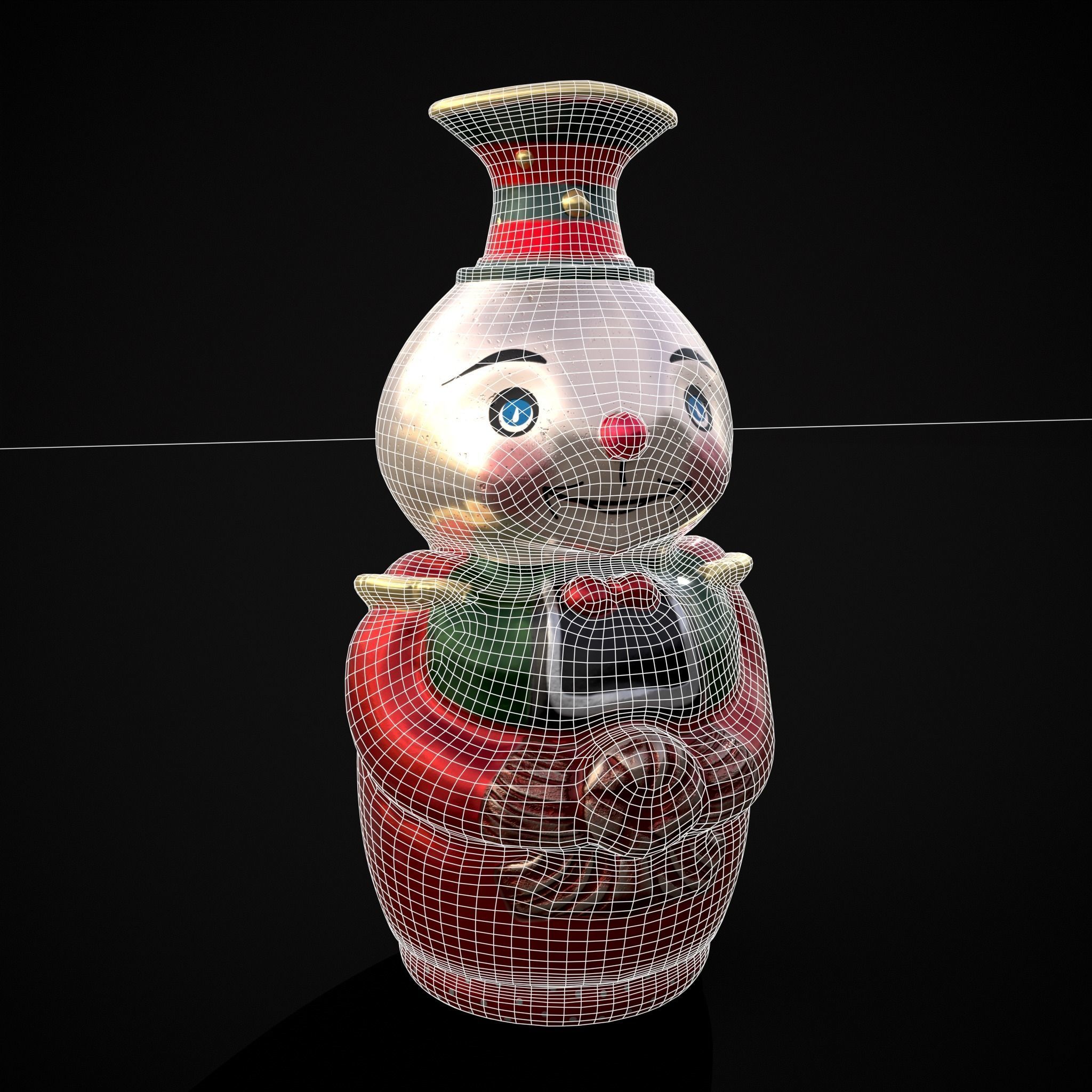 Old Tin Christmas Ornament Low-poly 3D model_20