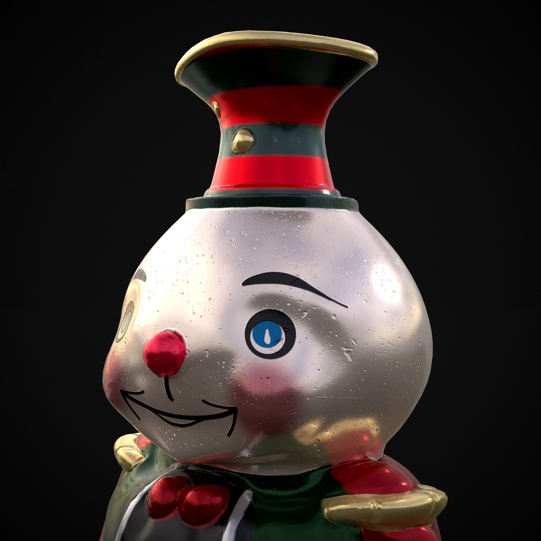 Old Tin Christmas Ornament Low-poly 3D model_11