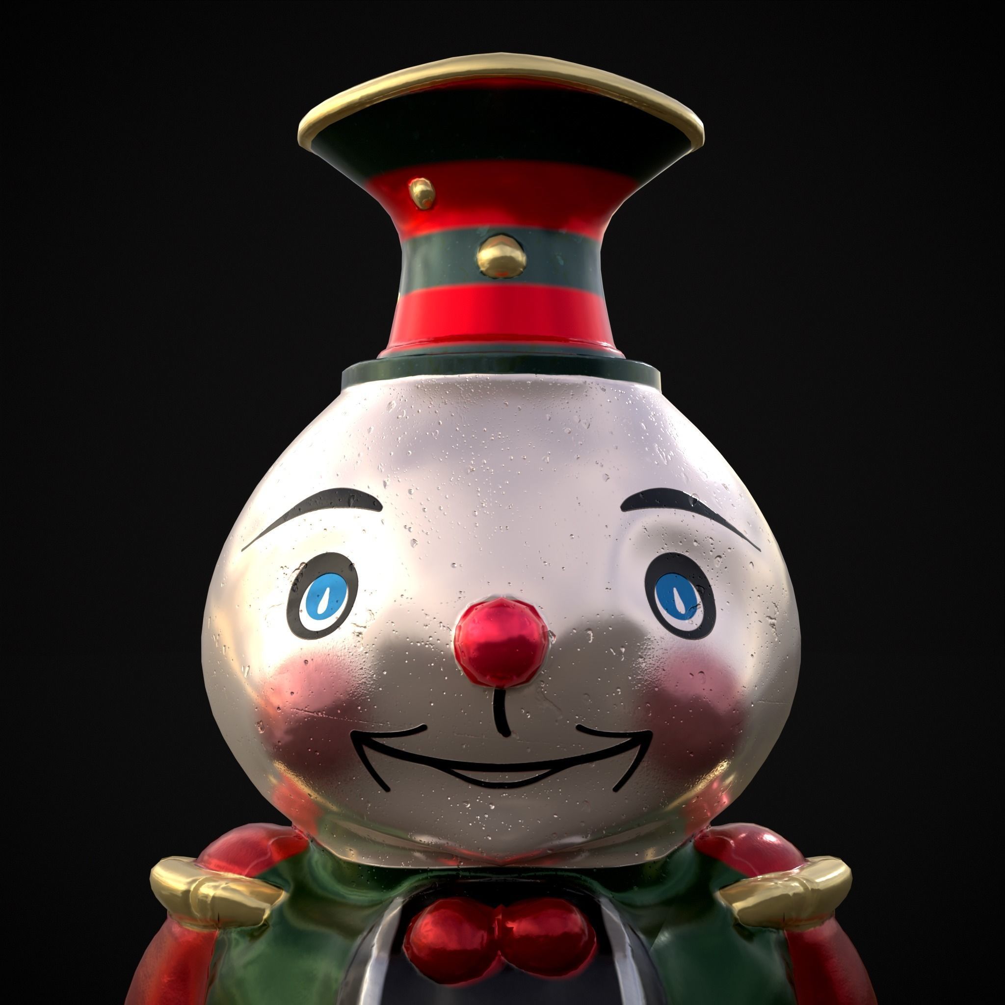 Old Tin Christmas Ornament Low-poly 3D model_9