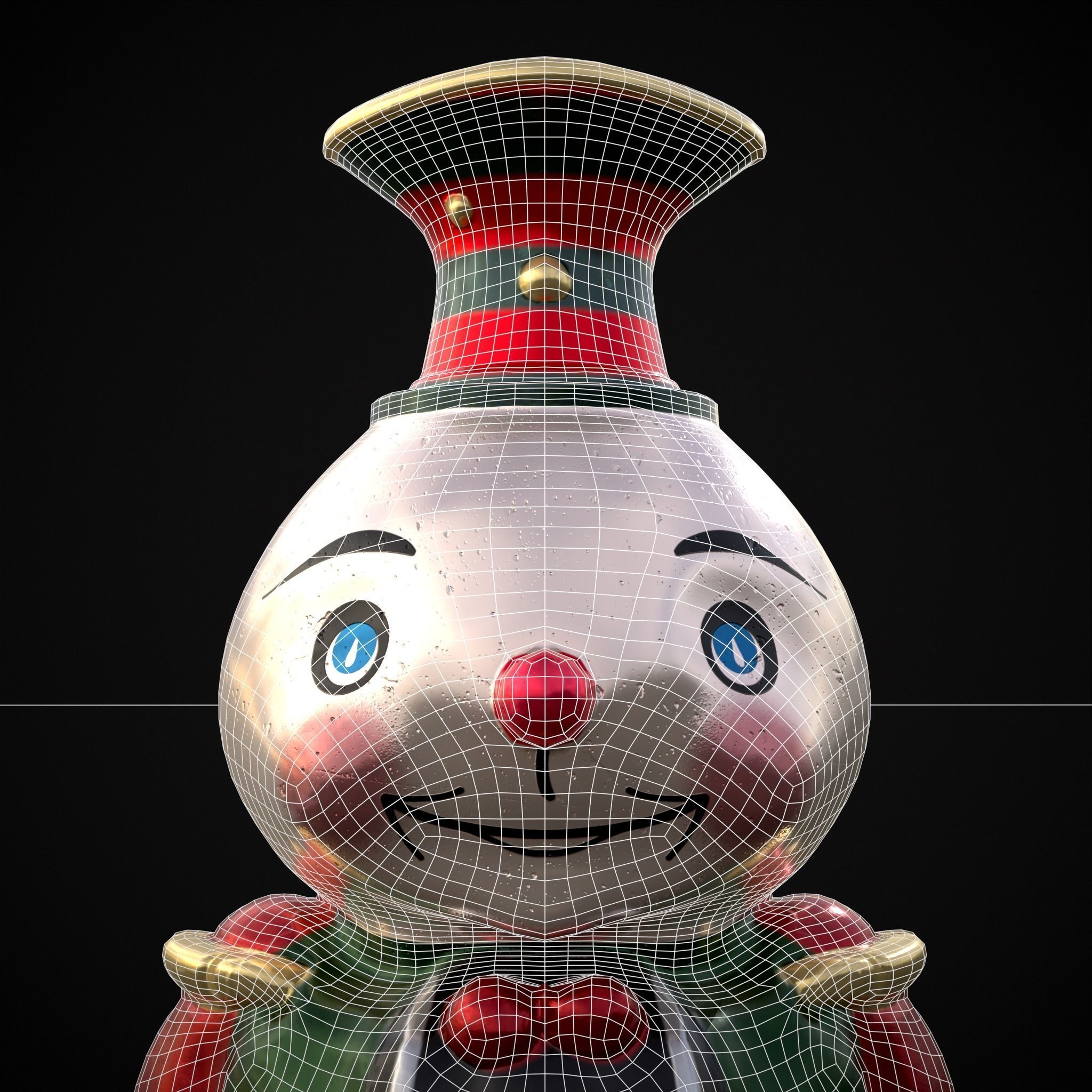 Old Tin Christmas Ornament Low-poly 3D model_10