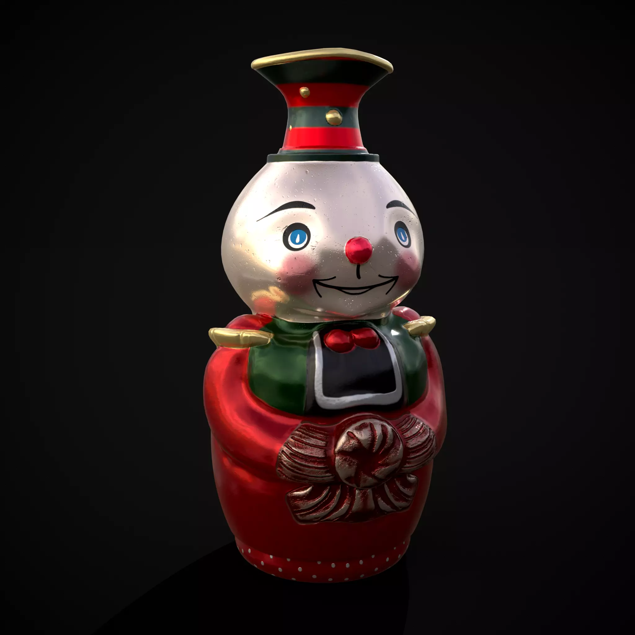 Old Tin Christmas Ornament Low-poly 3D model_0